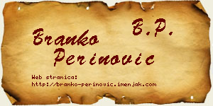 Branko Perinović vizit kartica